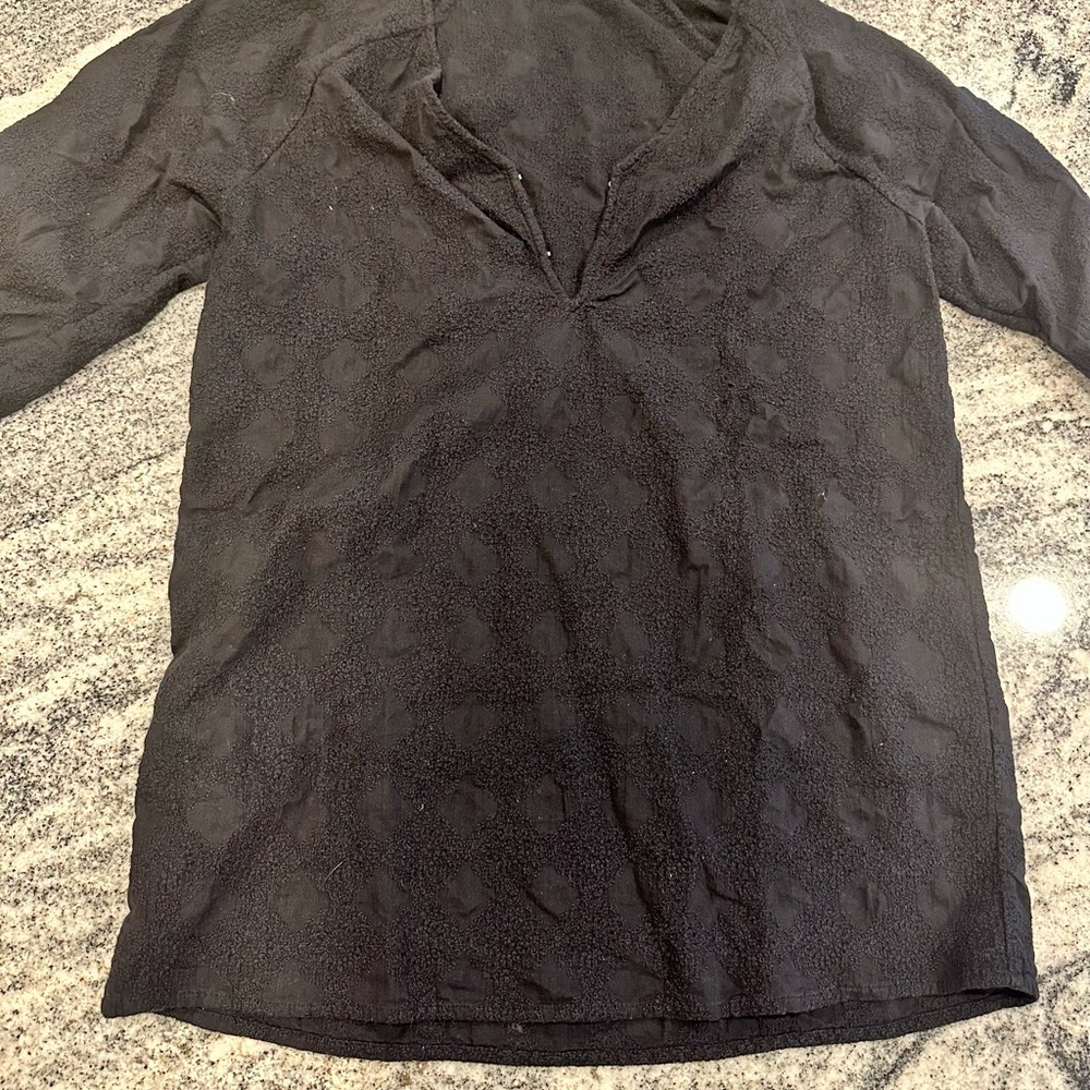 Elegant Black Long Sleeve Swim Coverup